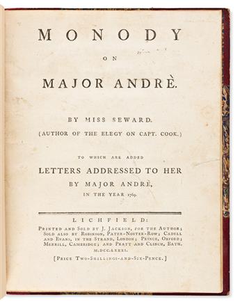 Seward, Anna (1742-1809) Monody on Major Andrè.